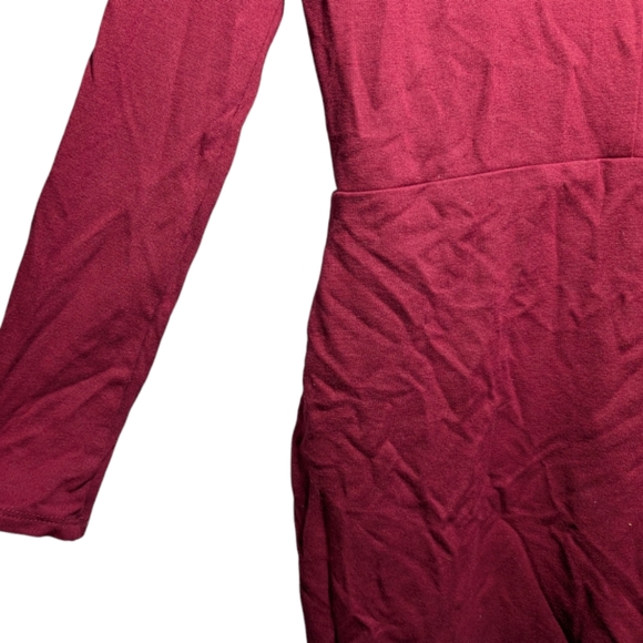 Lulus Red Long Sleeve Deep V-Neck Dress ❤️✨ - Picture 9 of 13